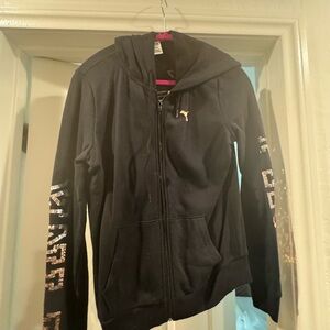 Sequin bling PINK Black Hoodie Jacket